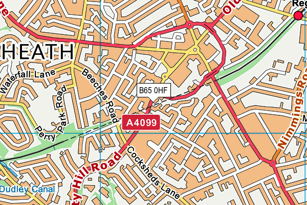 B65 0HF map - OS VectorMap District (Ordnance Survey)