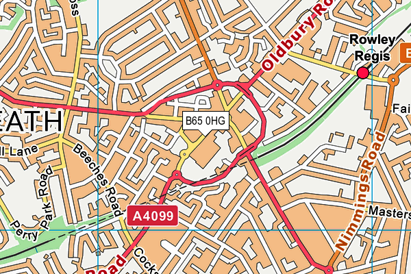 B65 0HG map - OS VectorMap District (Ordnance Survey)