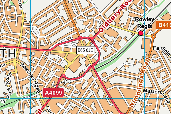 B65 0JE map - OS VectorMap District (Ordnance Survey)