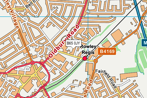 B65 0JY map - OS VectorMap District (Ordnance Survey)