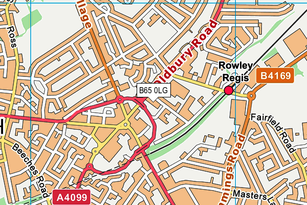 B65 0LG map - OS VectorMap District (Ordnance Survey)