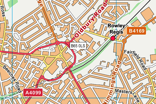 B65 0LS map - OS VectorMap District (Ordnance Survey)