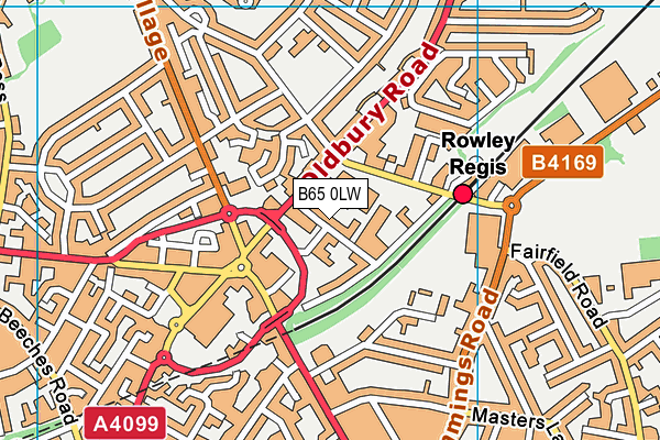 B65 0LW map - OS VectorMap District (Ordnance Survey)