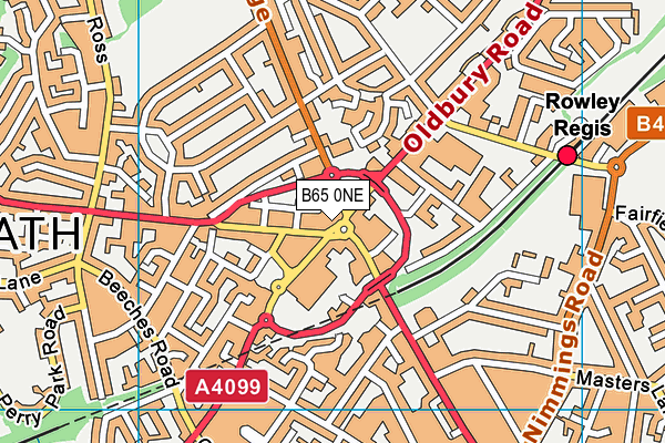 B65 0NE map - OS VectorMap District (Ordnance Survey)