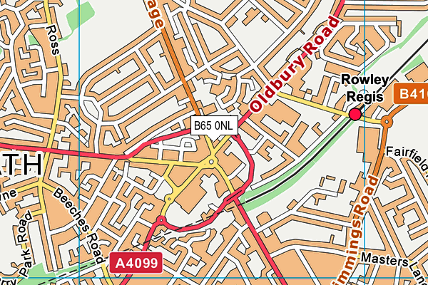 B65 0NL map - OS VectorMap District (Ordnance Survey)