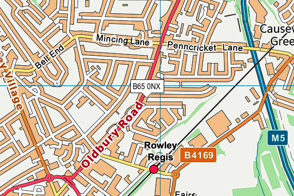 B65 0NX map - OS VectorMap District (Ordnance Survey)