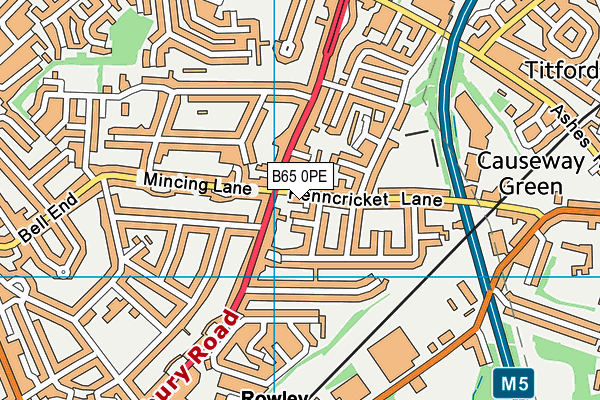 B65 0PE map - OS VectorMap District (Ordnance Survey)