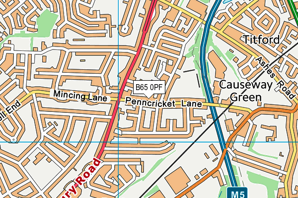 B65 0PF map - OS VectorMap District (Ordnance Survey)