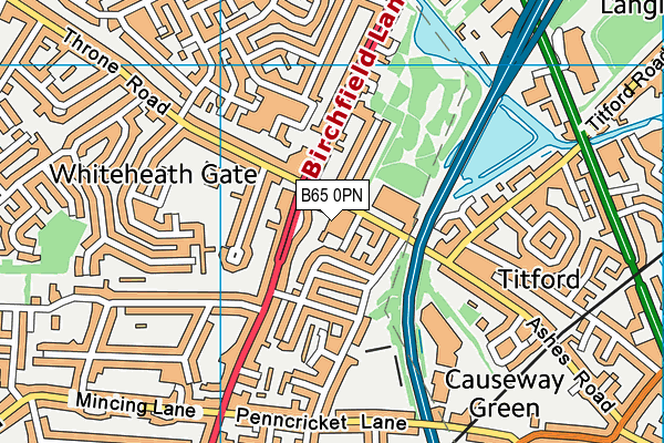 B65 0PN map - OS VectorMap District (Ordnance Survey)