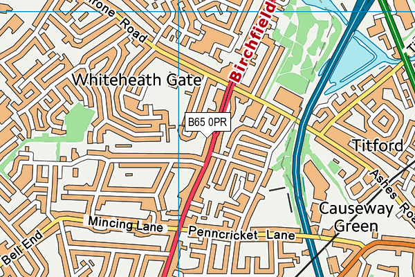 B65 0PR map - OS VectorMap District (Ordnance Survey)