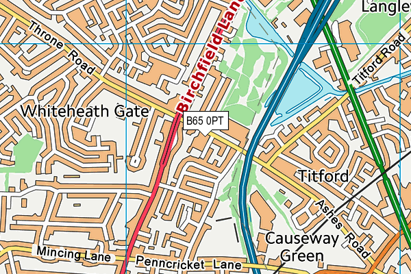 B65 0PT map - OS VectorMap District (Ordnance Survey)