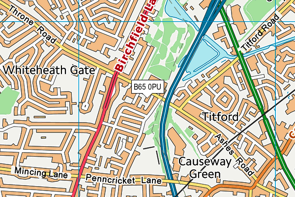 B65 0PU map - OS VectorMap District (Ordnance Survey)