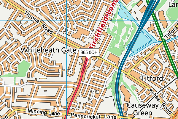 B65 0QH map - OS VectorMap District (Ordnance Survey)