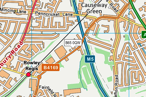 B65 0QW map - OS VectorMap District (Ordnance Survey)