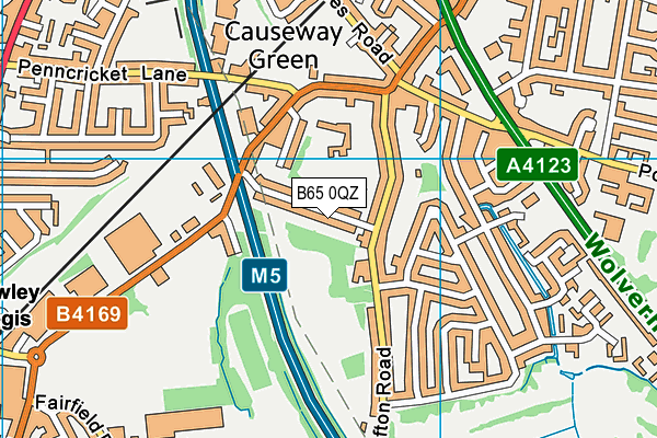 B65 0QZ map - OS VectorMap District (Ordnance Survey)