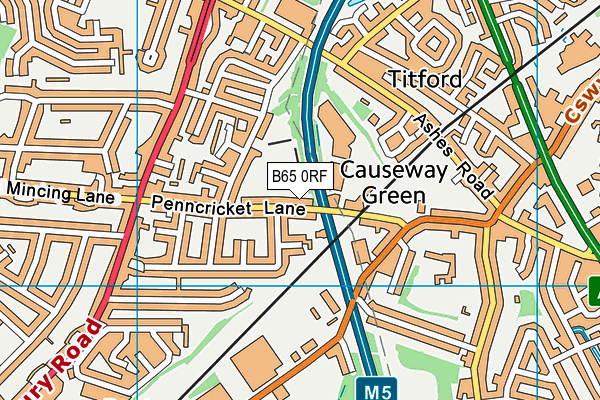 B65 0RF map - OS VectorMap District (Ordnance Survey)