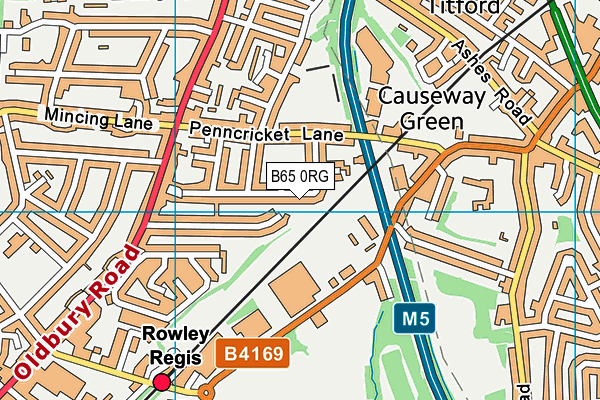 B65 0RG map - OS VectorMap District (Ordnance Survey)