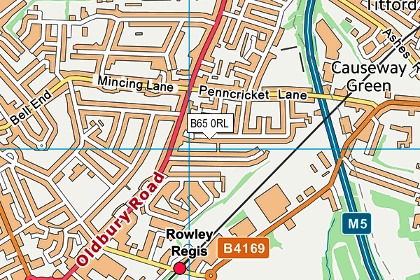 B65 0RL map - OS VectorMap District (Ordnance Survey)