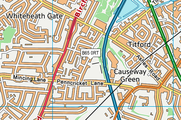 B65 0RT map - OS VectorMap District (Ordnance Survey)