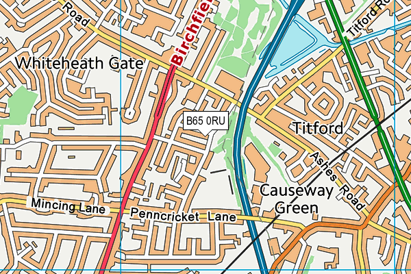 B65 0RU map - OS VectorMap District (Ordnance Survey)