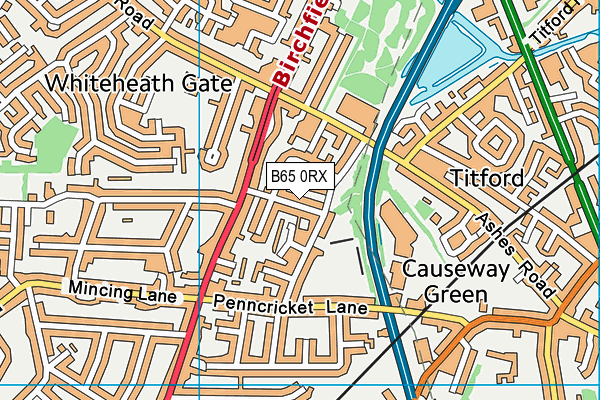 B65 0RX map - OS VectorMap District (Ordnance Survey)