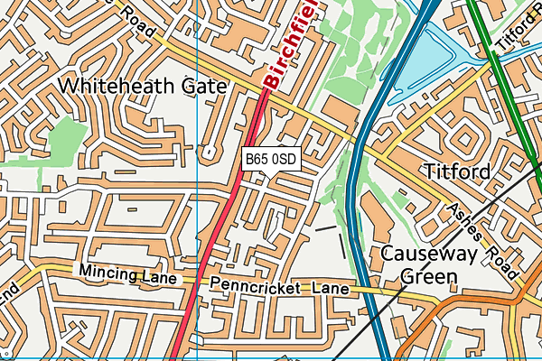 B65 0SD map - OS VectorMap District (Ordnance Survey)