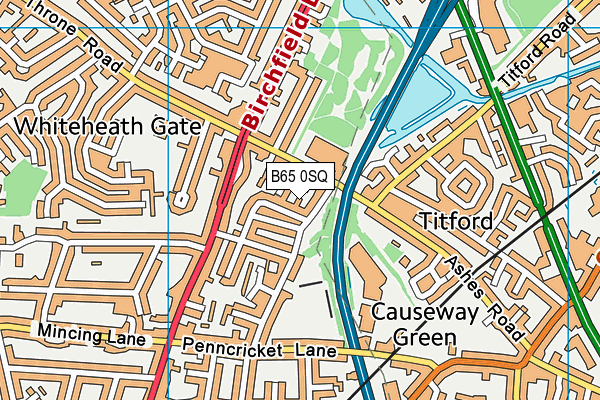 B65 0SQ map - OS VectorMap District (Ordnance Survey)