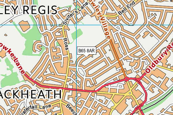 B65 8AR map - OS VectorMap District (Ordnance Survey)