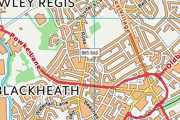 B65 8AS map - OS VectorMap District (Ordnance Survey)