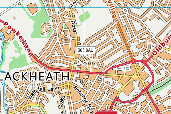 B65 8AU map - OS VectorMap District (Ordnance Survey)