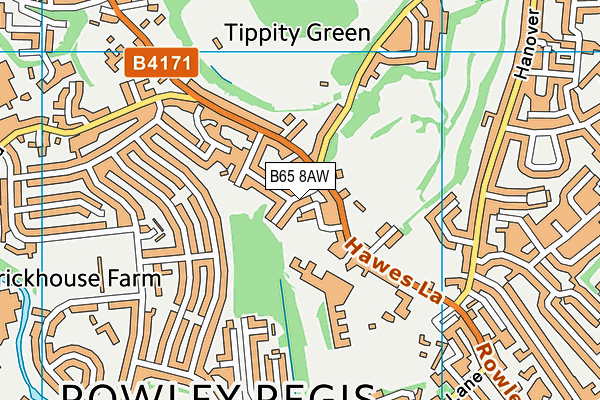 B65 8AW map - OS VectorMap District (Ordnance Survey)