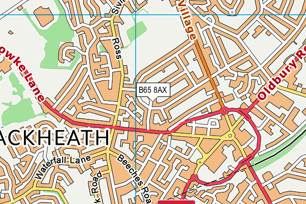 B65 8AX map - OS VectorMap District (Ordnance Survey)