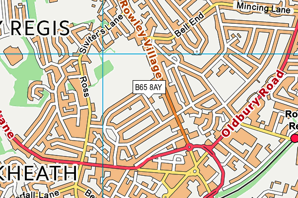 B65 8AY map - OS VectorMap District (Ordnance Survey)