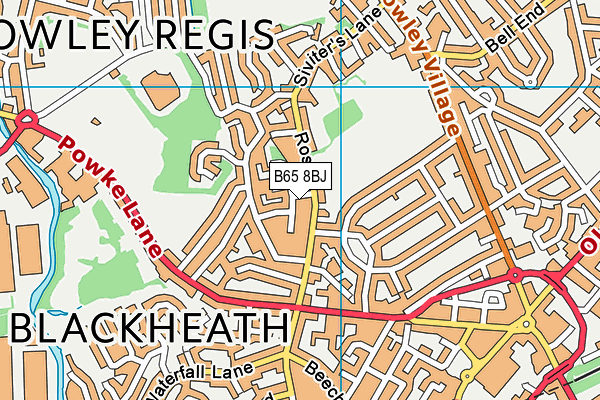 B65 8BJ map - OS VectorMap District (Ordnance Survey)