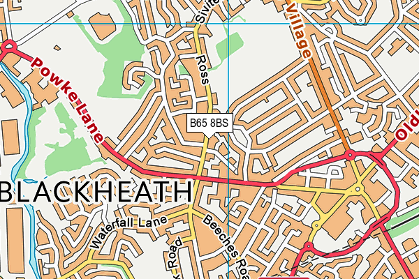 B65 8BS map - OS VectorMap District (Ordnance Survey)