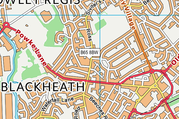 B65 8BW map - OS VectorMap District (Ordnance Survey)