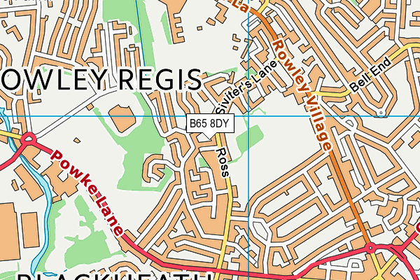 B65 8DY map - OS VectorMap District (Ordnance Survey)