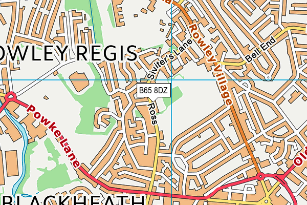 B65 8DZ map - OS VectorMap District (Ordnance Survey)