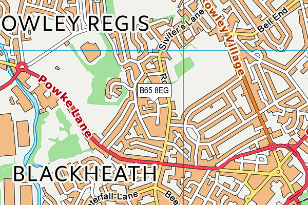 B65 8EG map - OS VectorMap District (Ordnance Survey)