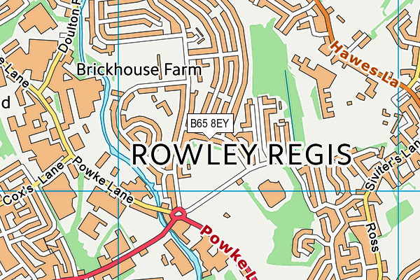 B65 8EY map - OS VectorMap District (Ordnance Survey)