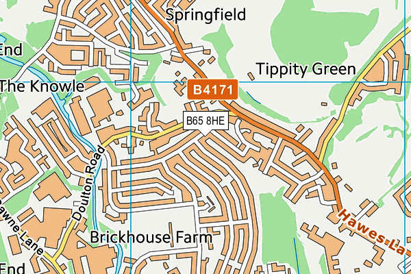 B65 8HE map - OS VectorMap District (Ordnance Survey)