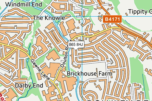 B65 8HJ map - OS VectorMap District (Ordnance Survey)