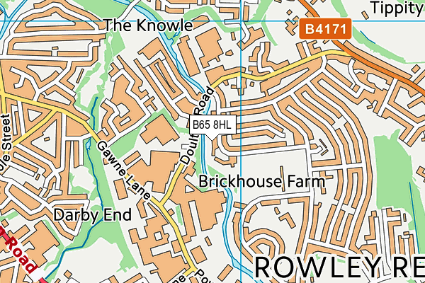 Brickhouse Farm Open Space map (B65 8HL) - OS VectorMap District (Ordnance Survey)