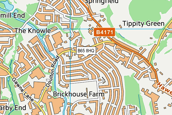 B65 8HQ map - OS VectorMap District (Ordnance Survey)
