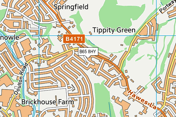 B65 8HY map - OS VectorMap District (Ordnance Survey)