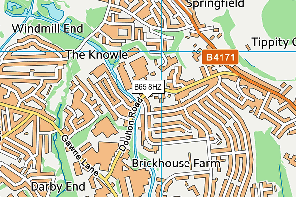 B65 8HZ map - OS VectorMap District (Ordnance Survey)