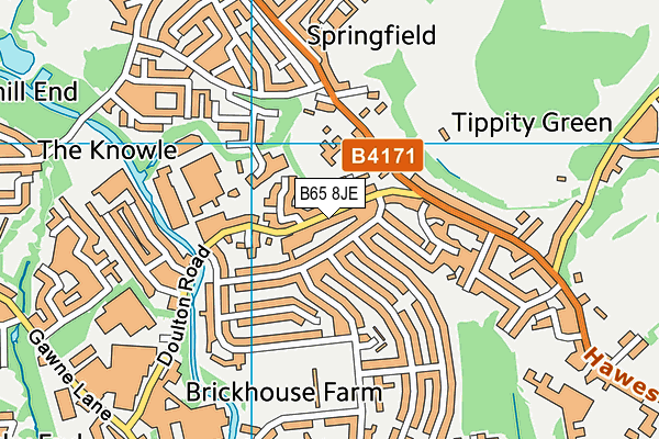 B65 8JE map - OS VectorMap District (Ordnance Survey)