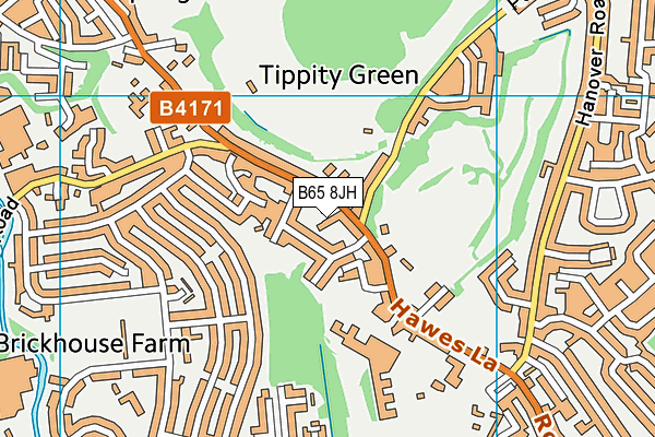 B65 8JH map - OS VectorMap District (Ordnance Survey)