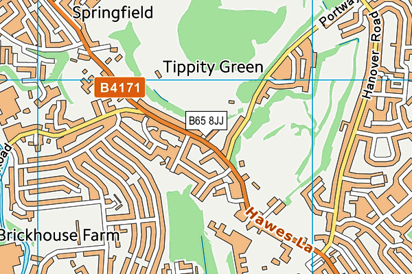 B65 8JJ map - OS VectorMap District (Ordnance Survey)