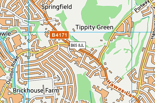 B65 8JL map - OS VectorMap District (Ordnance Survey)